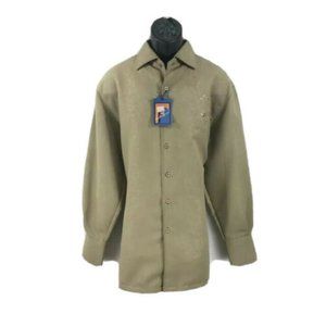 Ferera Men's Khaki Shirt Long Sleeve Size M